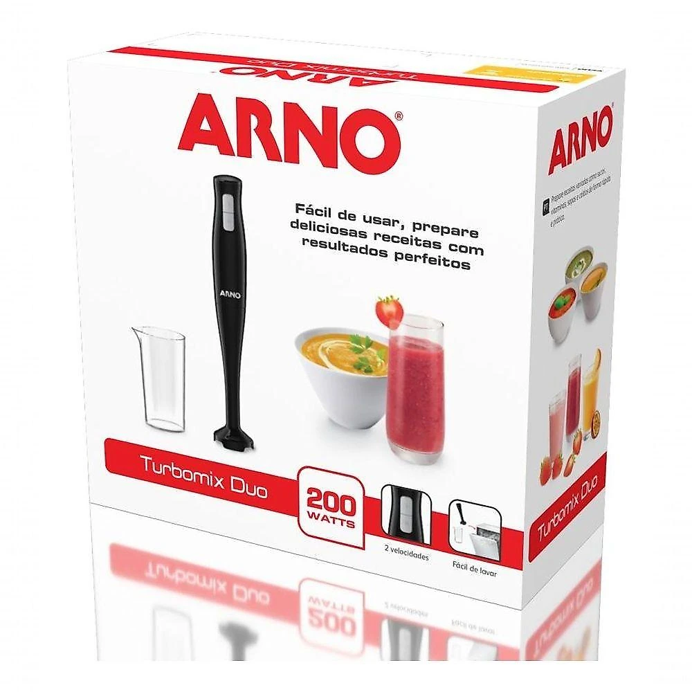Mixer de Mão com Turbomix Duo Mx21 200W Preto para Receitas Práticas em 110V