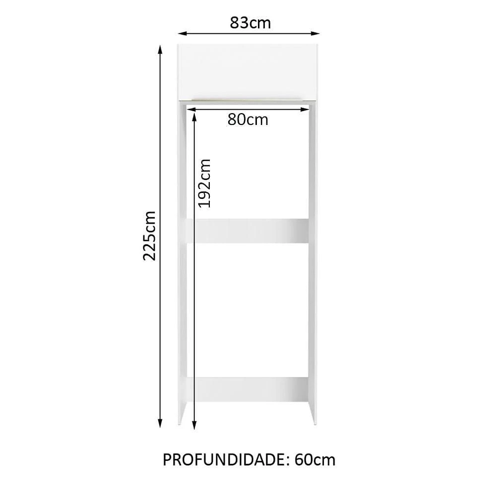 Miniatura Porta-geladeira 1 Porta Basculante Branco/Branco Veludo