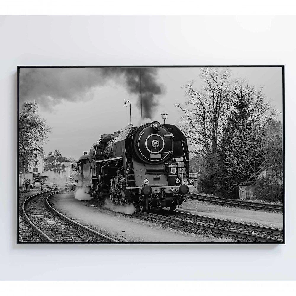 Quadro Trem Preto E Branco 2 120x80 Cm Adesivo Fotográfico