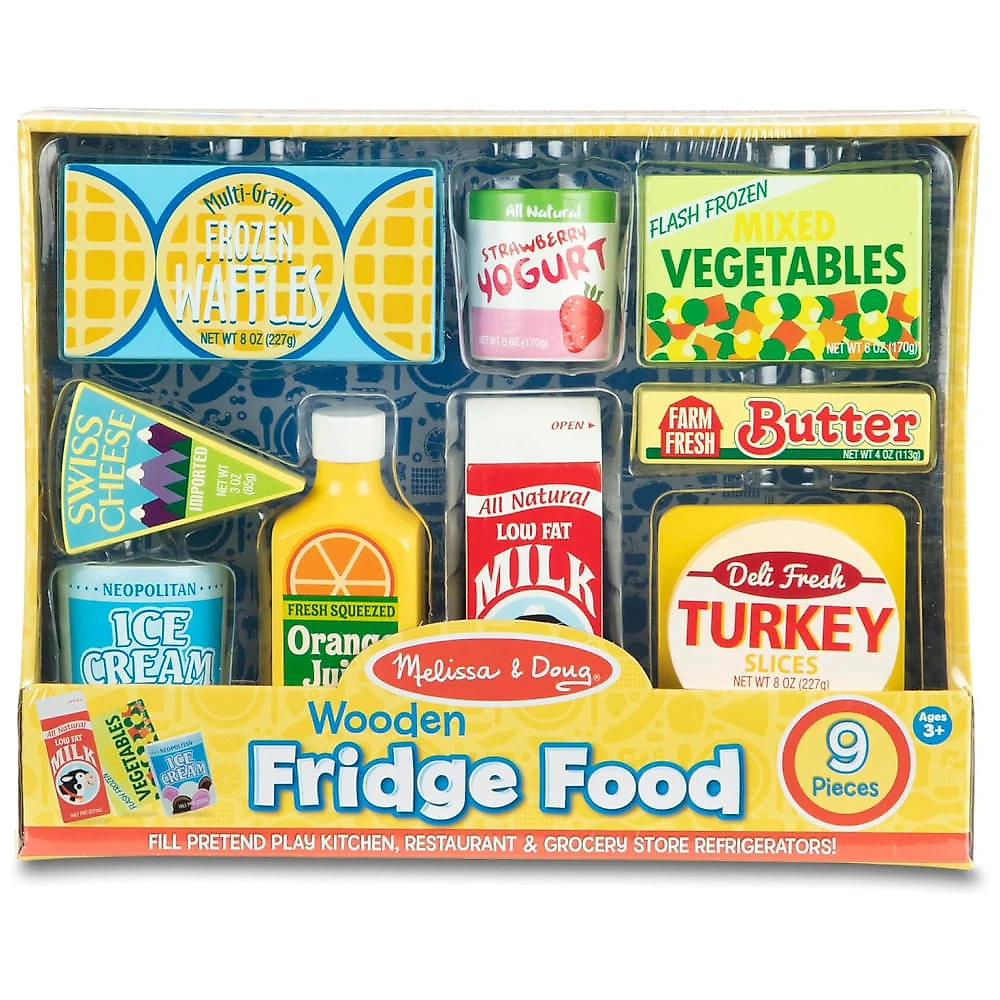 Kit de Alimentos em Madeira para Brincar de Cozinha com 9 Peças para Crianças Acima de 3 Anos, Melissa & Doug