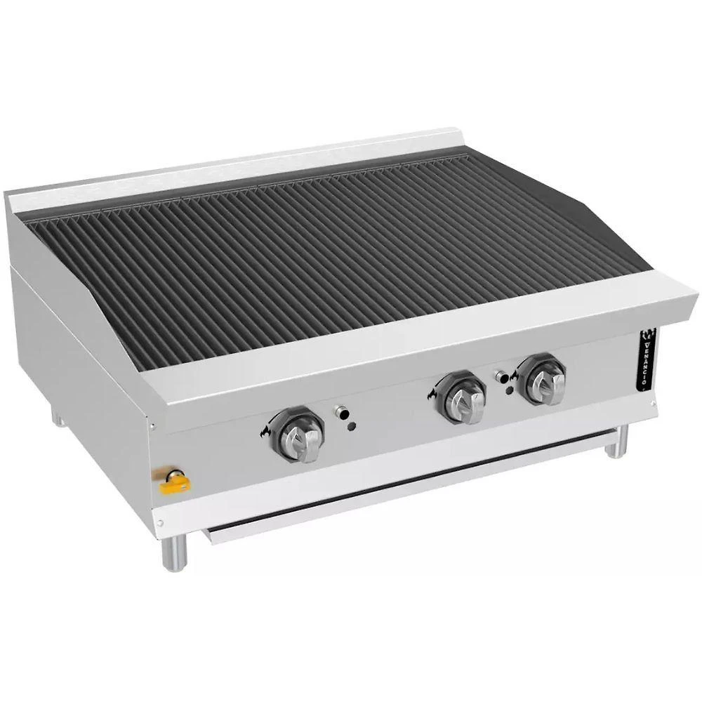 Charbroiler 36 de Mesa PCG36GME Grelha Alimentos com Defletor Removível Inox Venâncio