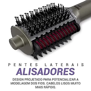 Escova Secadora Philco PES30 1300W 4 em 1 Cerâmica Bivolt Prata Cromado