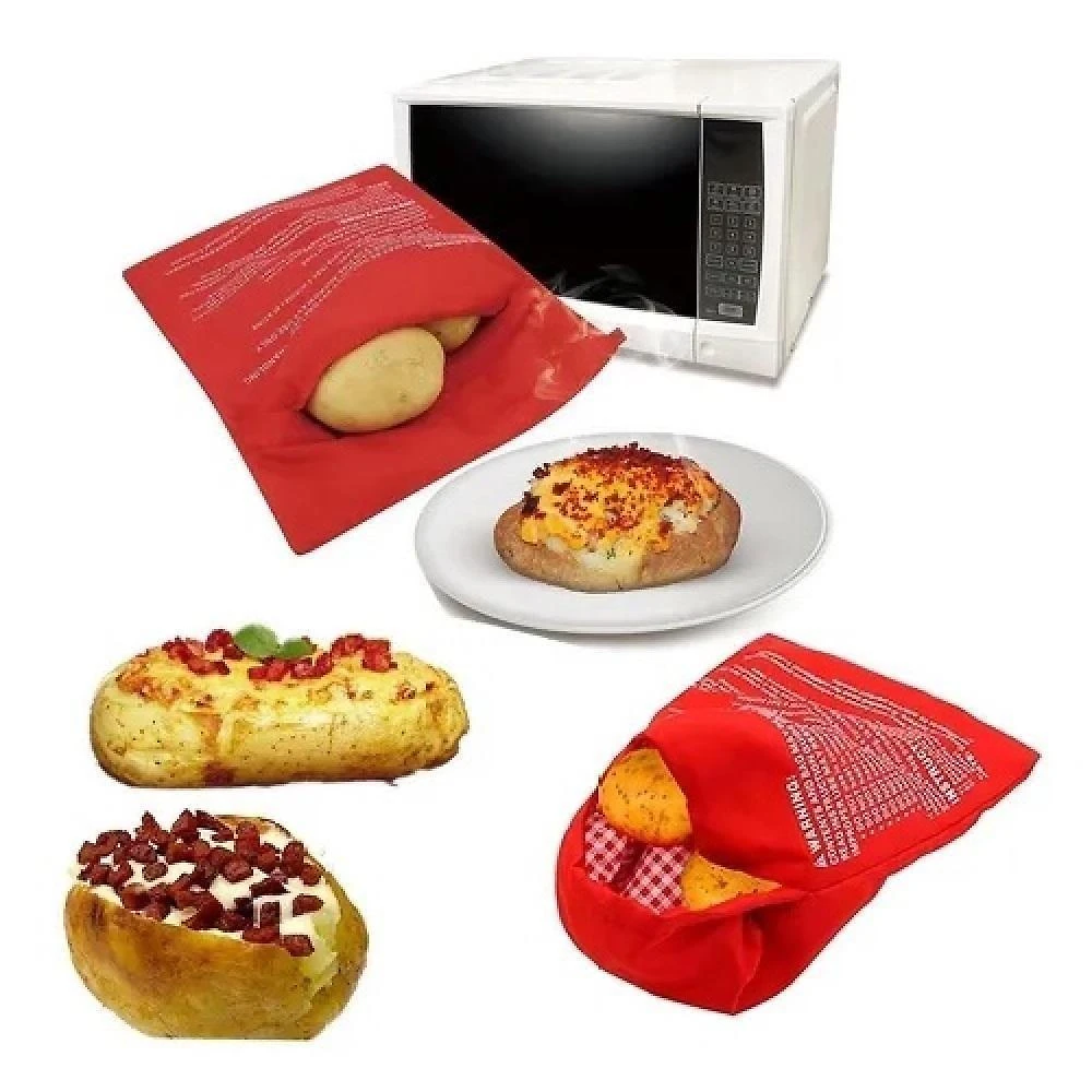 Yeet Saco Assar Batatas Micro-ondas Bolsa Multiuso Lavável Reutilizável para Cozimento sem Óleo