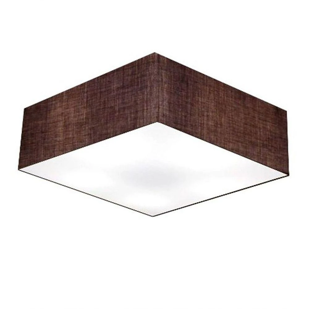 Plafon Quadrado Vivare Md-3052 Cúpula Em Tecido 15/60x60cm - Bivolt Café 127/220v