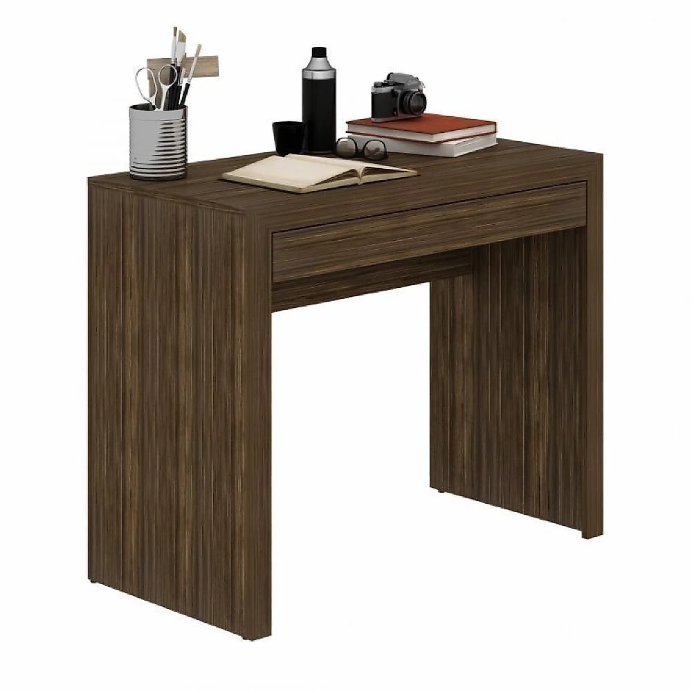 Kit 3 Peças com Escrivaninha 1 Gaveta, Estante Livreiro e Gaveteiro 3 Gavetas Conjunto Home Office 3 Peças com 1 Escrivaninha 1 Estante 1 Gaveteiro Espresso Móveis Nogal