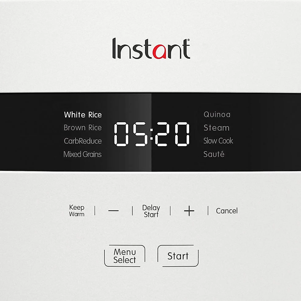 Panela de Arroz Elétrica Instant Pot 4.8L, com 8 Predefinições e Tela LCD, 110V, Branca