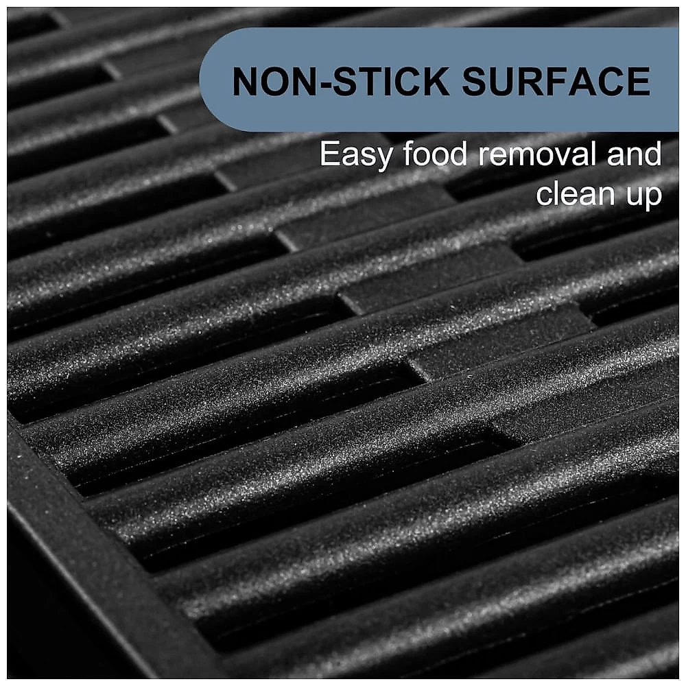 Churrasqueira Elétrica OVENTE com Superfície Antiaderente de 38x25 cm, 1200W, Controle de Temperatura, Placa de Grelhar e Bandeja de Resíduos.