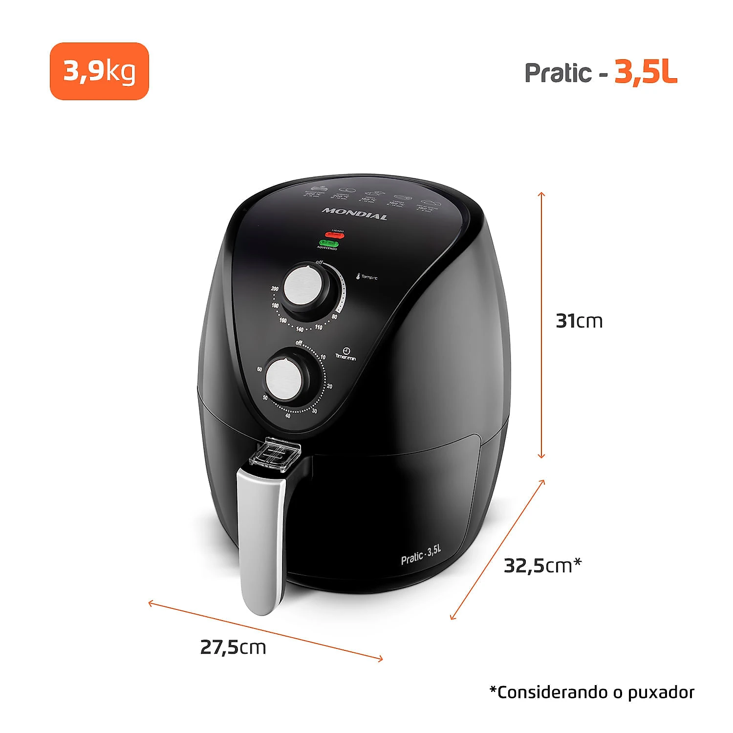 Fritadeira Elétrica Mondial New Pratic 3,5L AF-31 127V