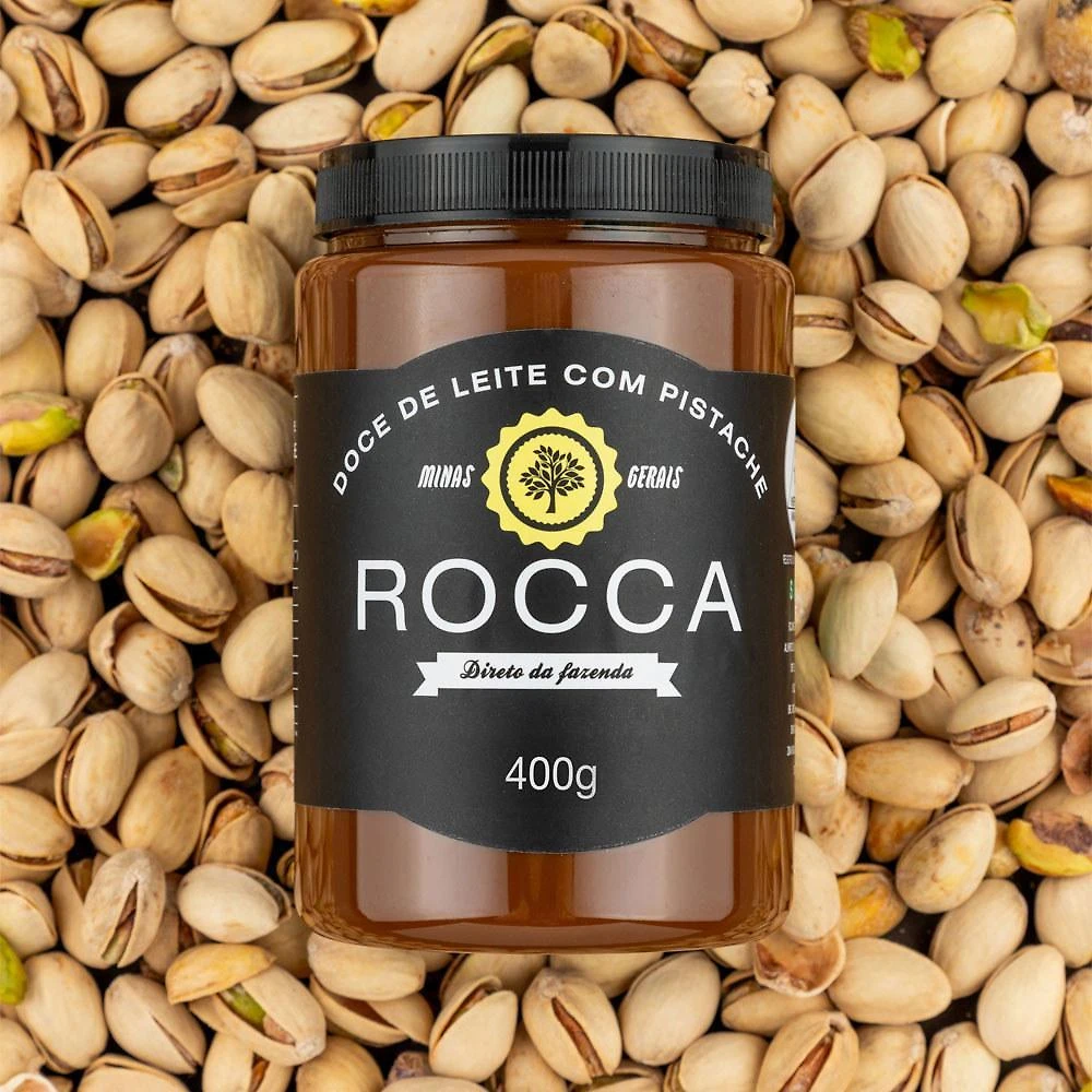 Miniatura Doce De Leite Rocca Com Pistache 400G Kit 5 Unidades