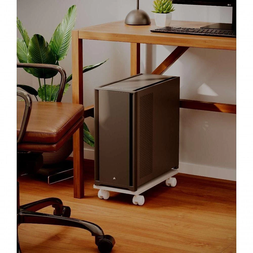 Suporte para CPU Puglia com Rodízios Base para Gabinete de PC Branco Mercado das Prateleiras