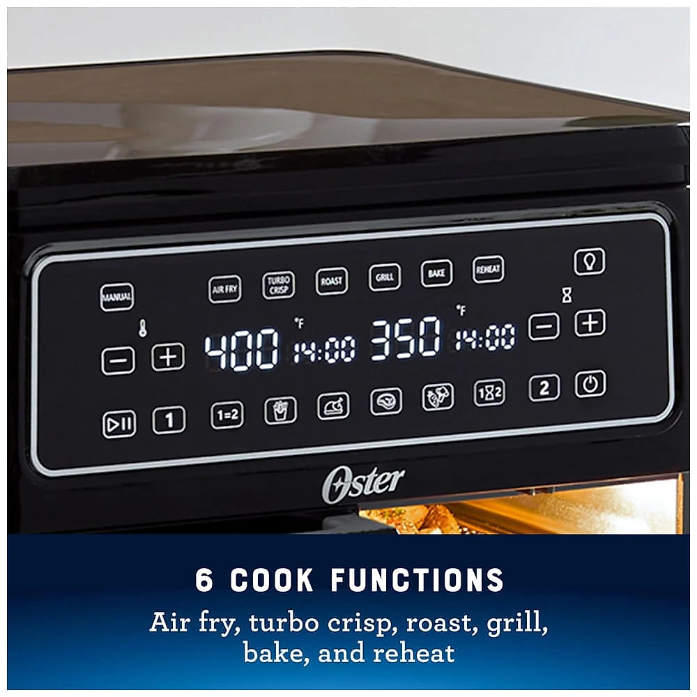 Air Fryer com Cesto Duplo 10L e 6 Funções de Cozimento, 110V 1700W, Oster Flex, Azul 110v