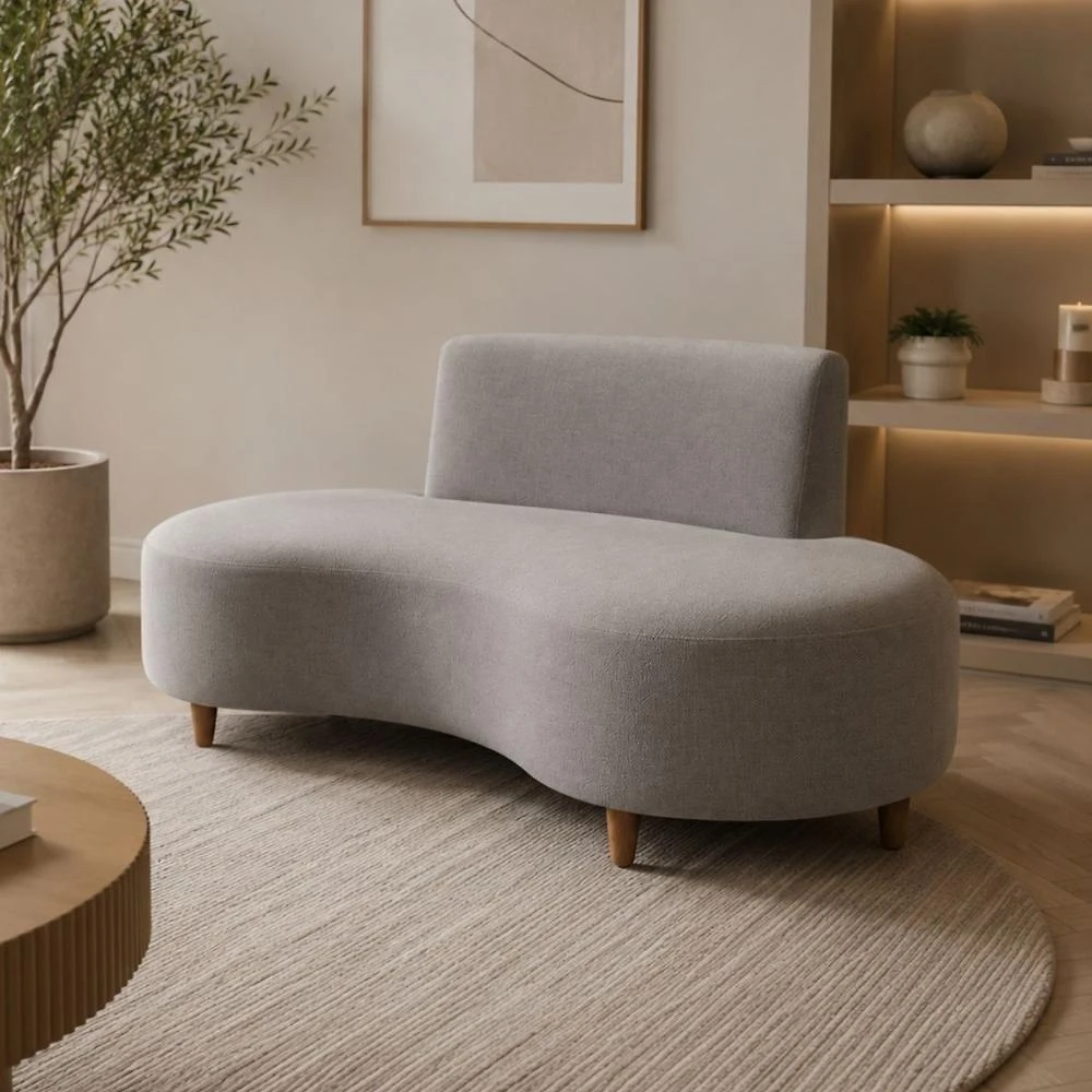 Sofá Orgânico CRSLR-SOF 3 Lugares Curvo 152CM Cinza Veludo Multimóveis