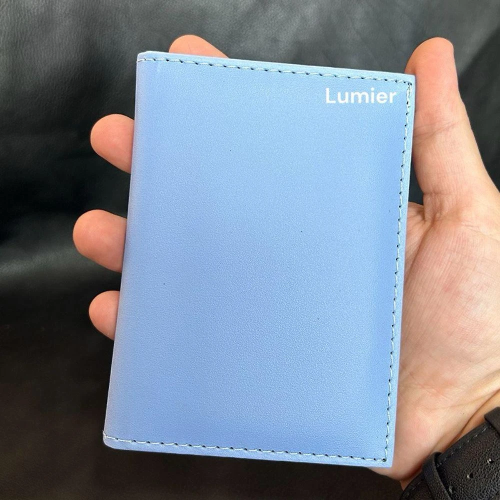 Carteira Masculina OEM Couro Pu Lisa Azul Minimalista para Documentos