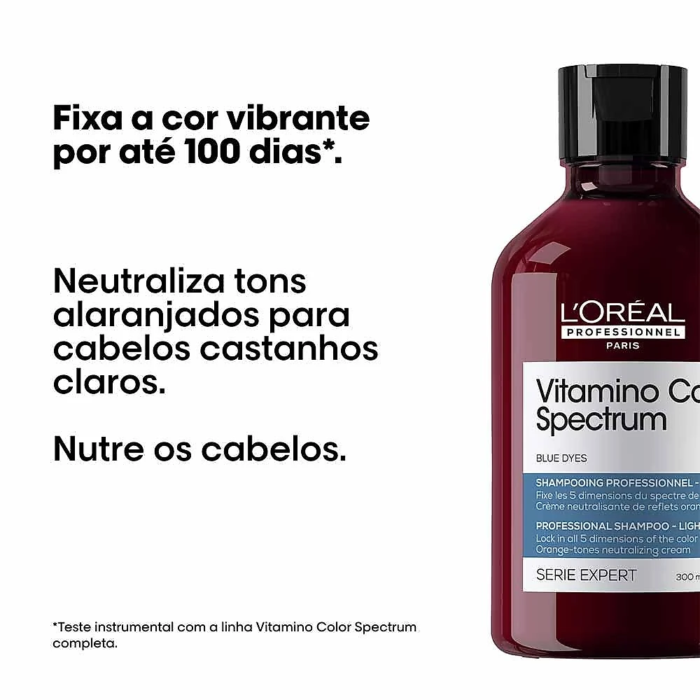 Shampoo matizador l'oréal professionnel vitamino color spectrum tons alaranjados 300ml