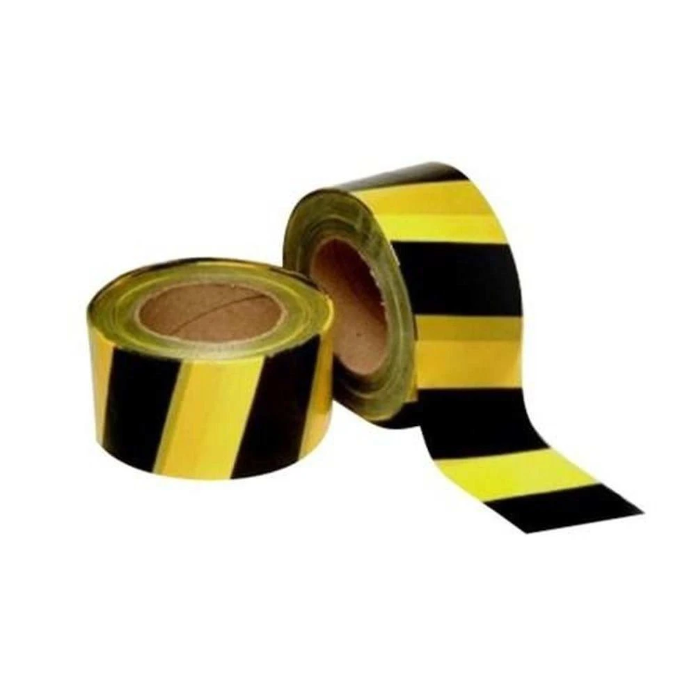 Fita Zebrada para Sinalização Preto-amarelo 100 Metros Alta Visibilidade Amarelo Plastcor do Brasil