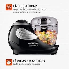 Mini Processador Mondial MP-05-B Preto 150W 310ml Compacto 110V