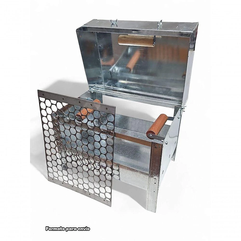 Mini Churrasqueira Portátil Inox Bafo Grelha Tampa 33x26