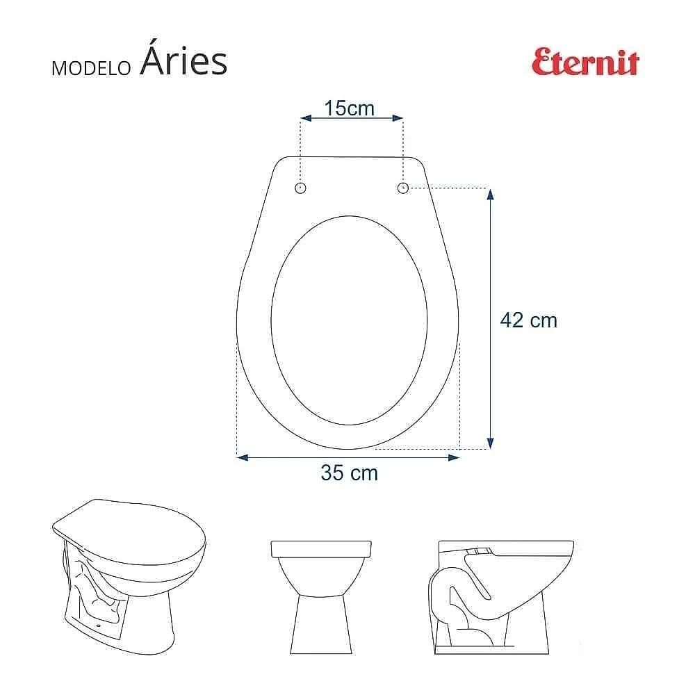 Assento Sanitário Aries Alongado Resina Plástica Fechamento Suave Soft Close Branco webcontinental-7897116747195