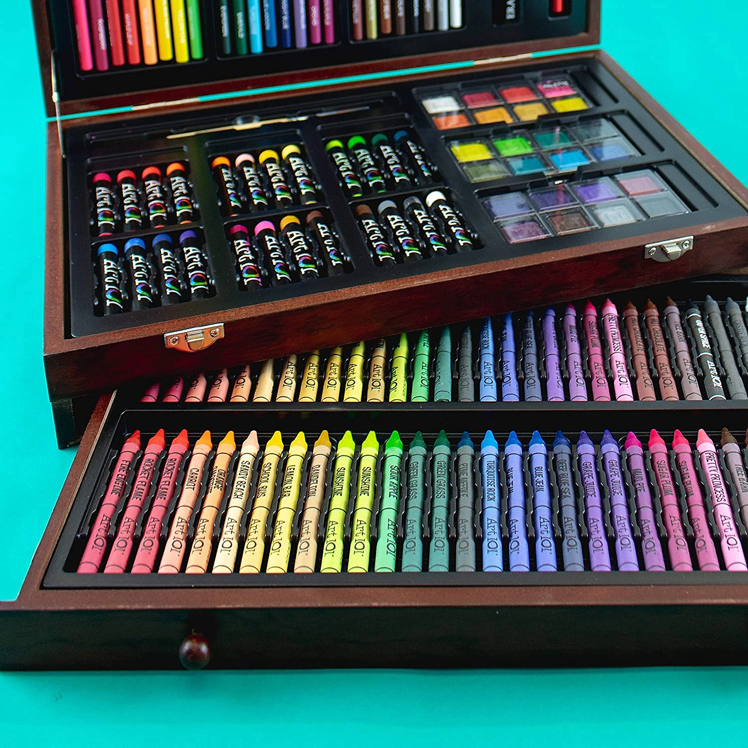 Art 101 Kit Lápis Profissionais 142 PCS Maleta de Madeira