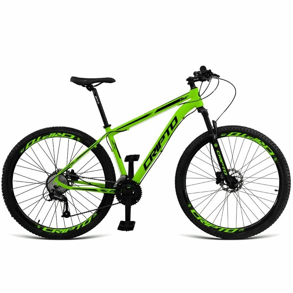 Bicicleta Aro 29 Cripto 18v Absolute Hidráulica Trava E K7 - Verde-preto - 17" Verde-preto