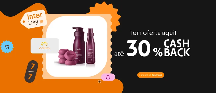 Loja Natura com até 30% de cashback