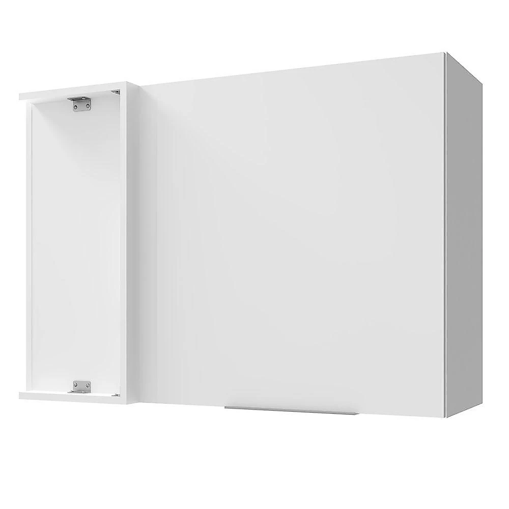 Armário aéreo de canto para quarto 1 porta branco neo madesa