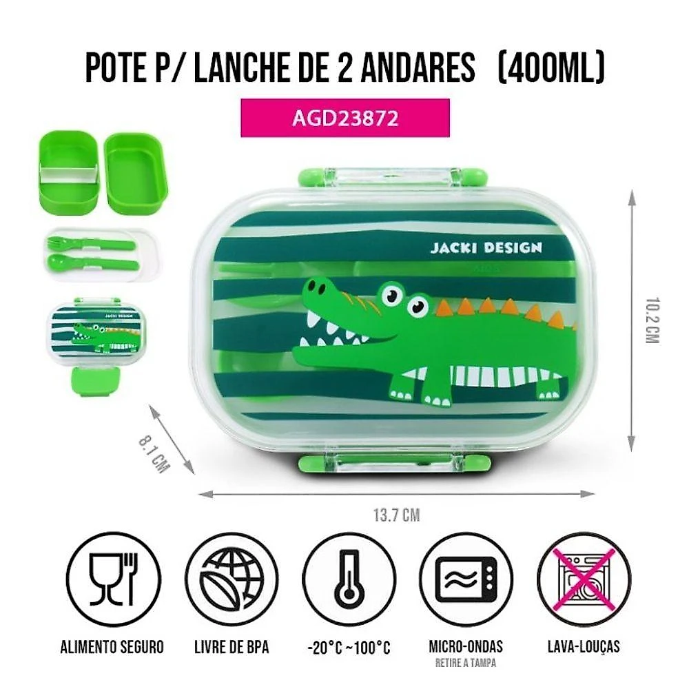 Kit Passeio Infantil Com Mochila De Rodinha E Lancheira Jacki Design Verde