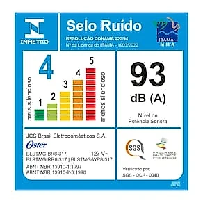 Liquidificador Oster Super Chef Preto com Copo de Vidro 750W e 8 Velocidades 110V
