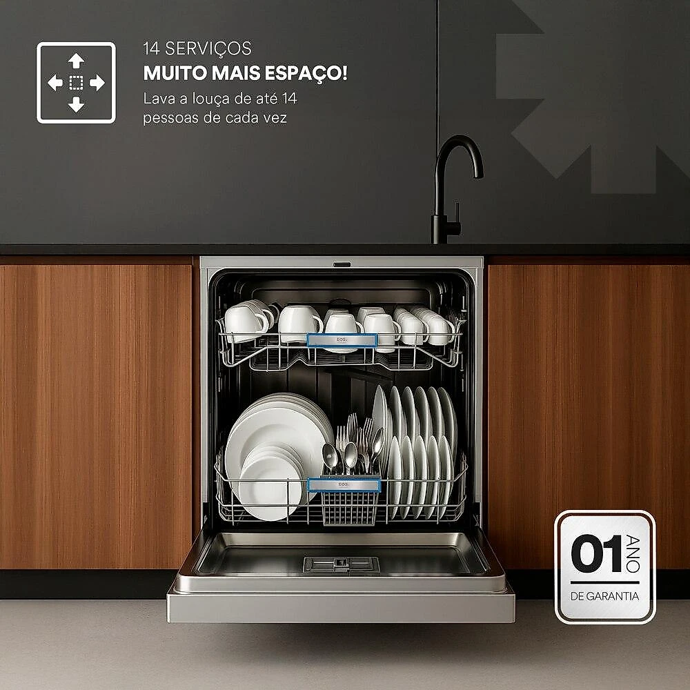Lava-Louças EOS Premium AI 14 Serviços Branco ELL142B 220V