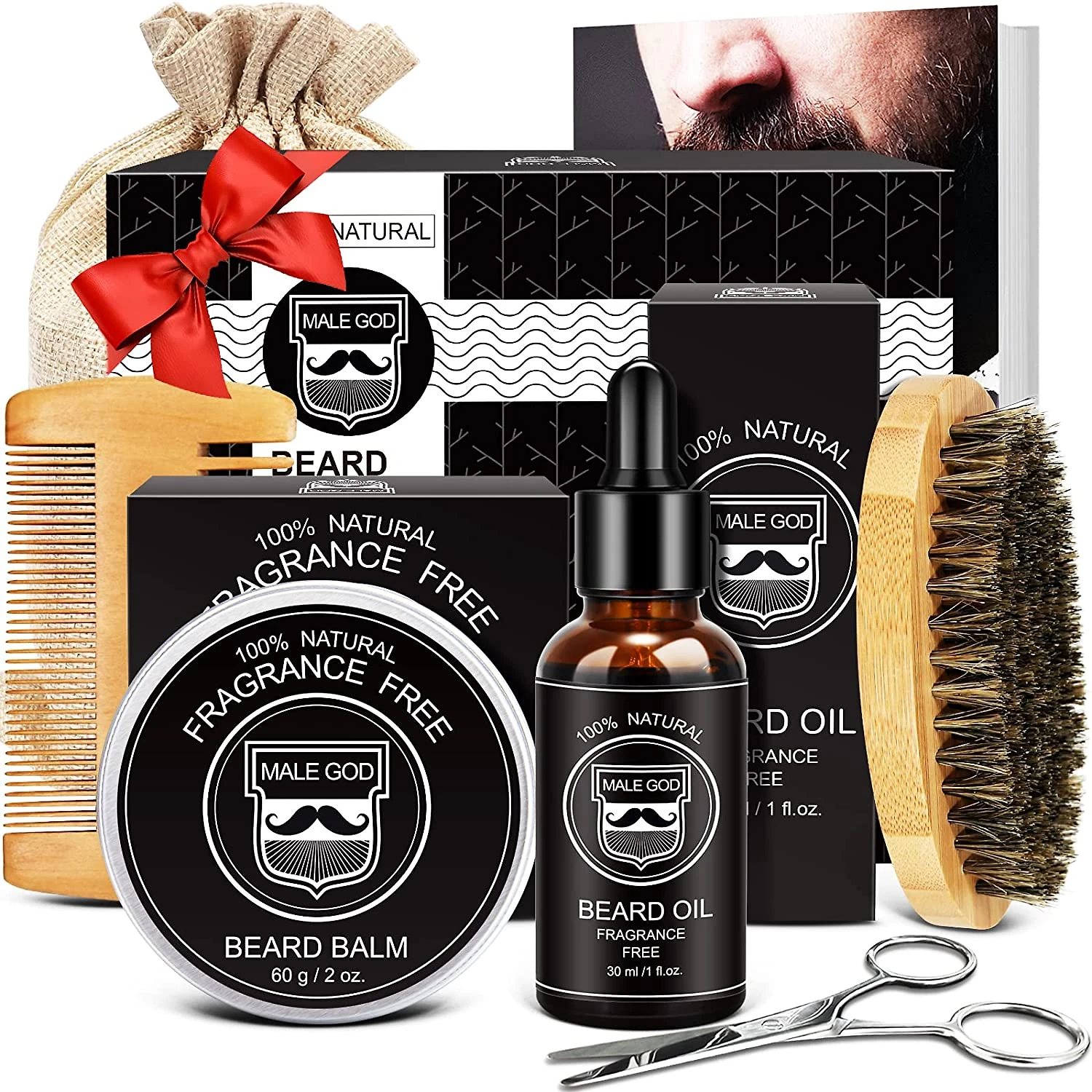 MALE GOD Kit para Barba Profissional Portátil com Cera e
