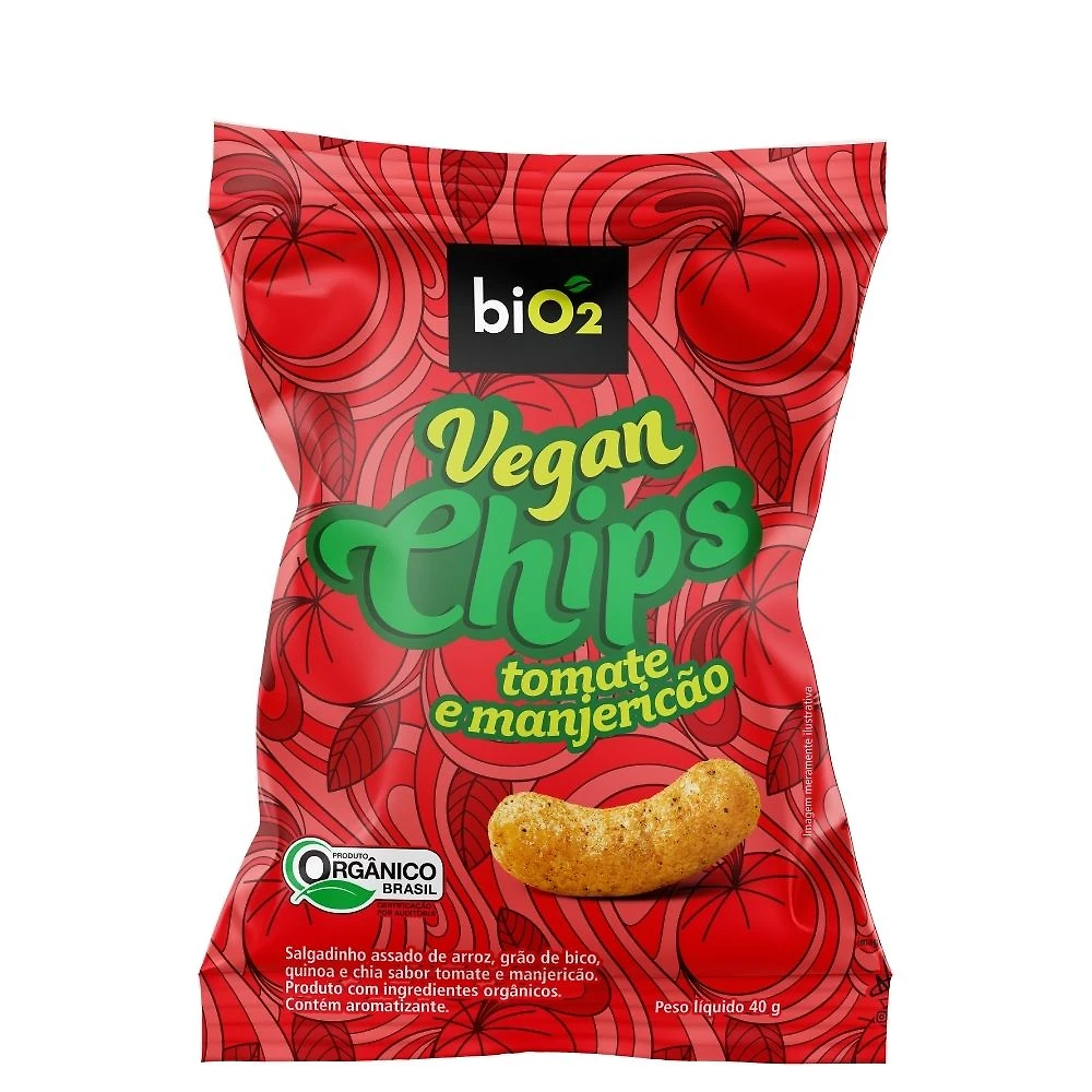 Chips Vegan Bio2 Tomate e Manjericão 40g