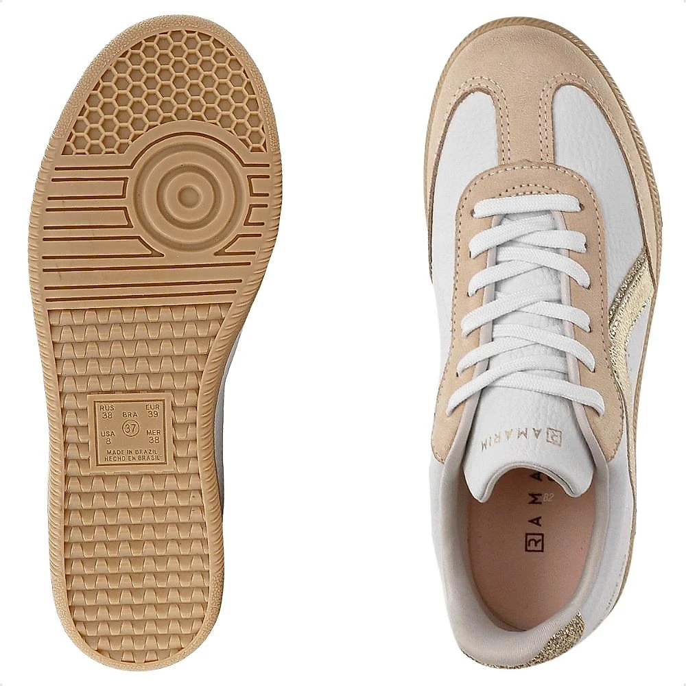 Tênis Ramarim Since Casual Feminino Branco / Dourado - 34