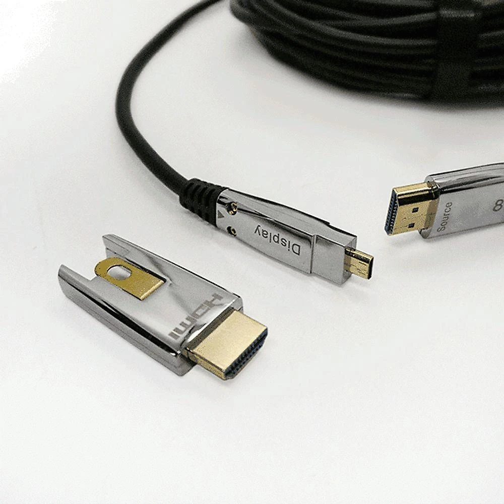 Cabo Hdmi 2.1 8k 60hz Hdr 48gbps 50m - Fibra óptica Com Conector Destacável (cabos Golden)