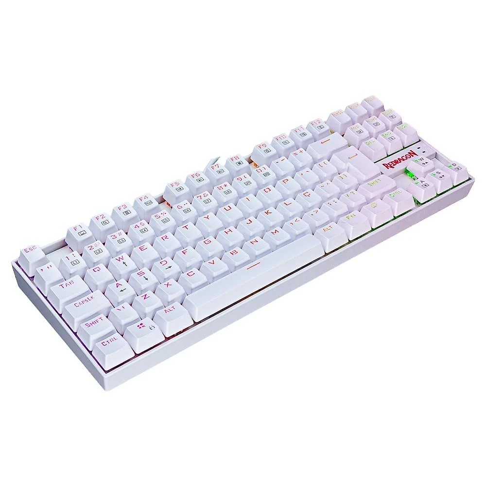 Kit Gamer Redragon Teclado Mecânico Kumara, RGB, Switch Outemu Blue, PT, Branco + Mouse Cobra M711, Chroma, 10000DPI, Branco - S118W