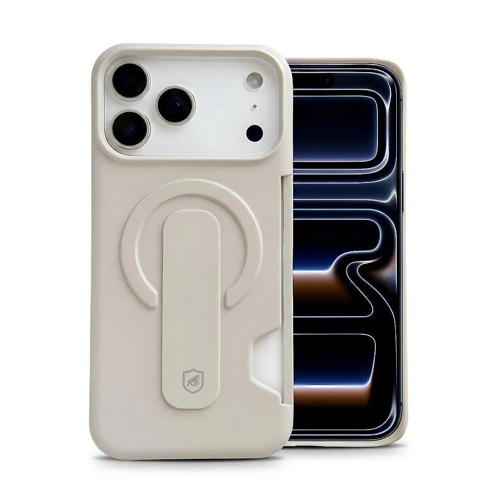 Capa Gshield Iphone 17 Pro Card Ring Compartimento Cartão Off White