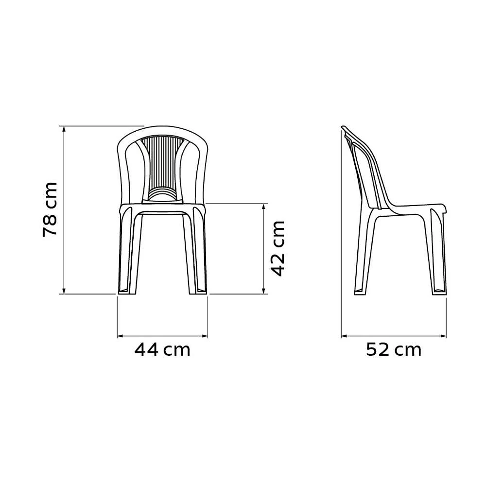Kit 2 cadeira plástica bistrô branca 154kg tramontina