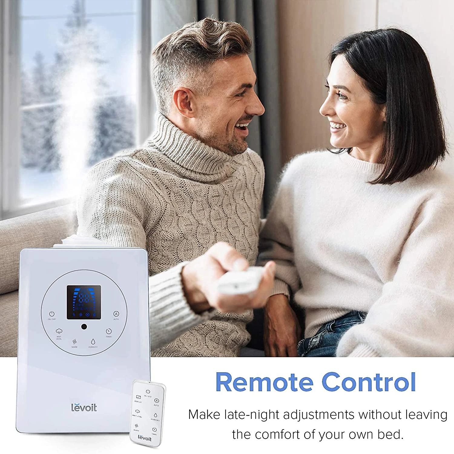 LEVOIT Umidificador/Evaporador Elétrico, 6 L, alcance de 70 m2, c/ controle remoto e aromaterapia, branco.