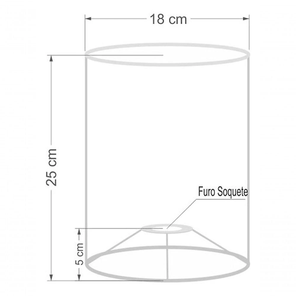 Cúpula Abajur E Luminária Cilíndrica Vivare Cp-7006 ø18x25cm - Bocal Nacional Palha