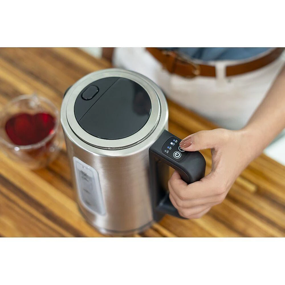 Chaleira elétrica black+decker kepg gourmand gris 1,7l seletor de temperatura led azul inox 110