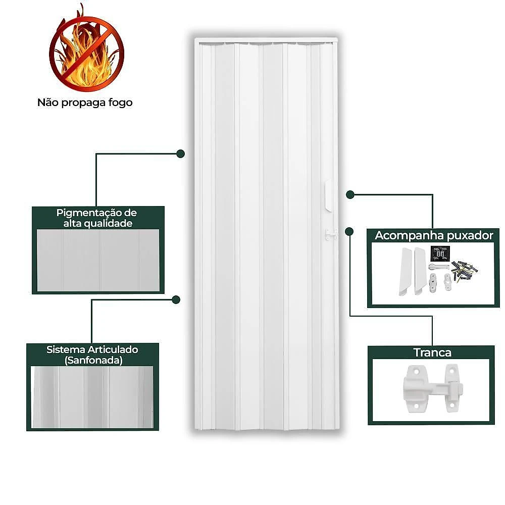 Porta Sanfonada De Pvc 105x210cm Bariri - Tk