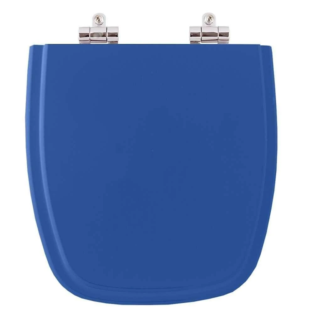Assento Sanitário Fit Alongado Resina Plástica Fechamento Suave Azul Pontto Lavabo