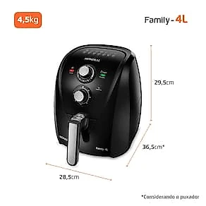 Fritadeira Elétrica sem Óleo Air Fryer Mondial Family 4 Litros AFN-40-FB Preta 110V