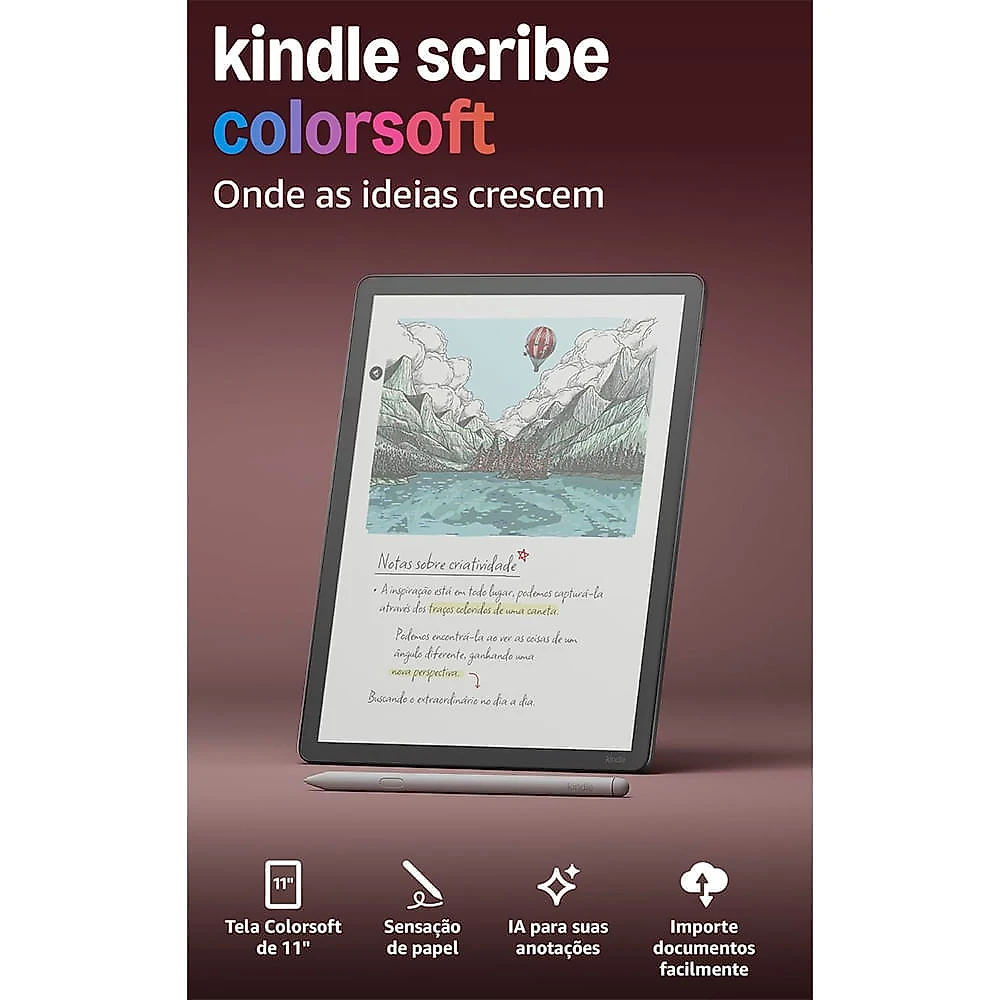 Kindle Scribe Colorsoft 64GB com Tela Colorida de 11"