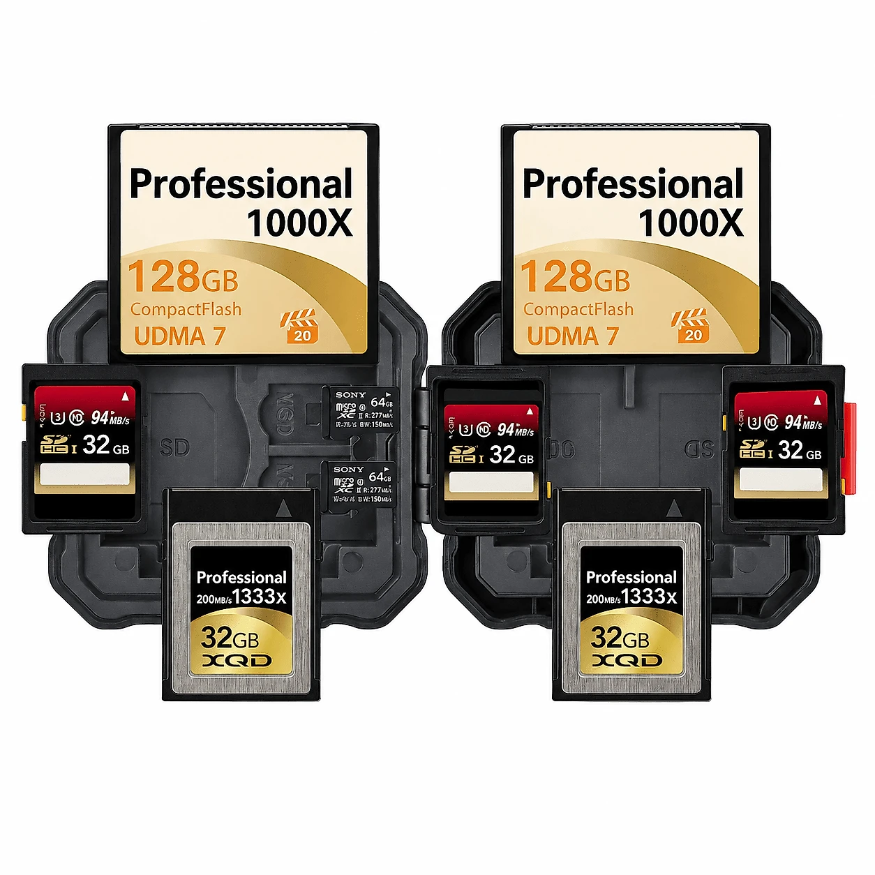 Case Rígido Porta Cartões de Memória Lynca KH-5 para SD, microSD, CF e XQD