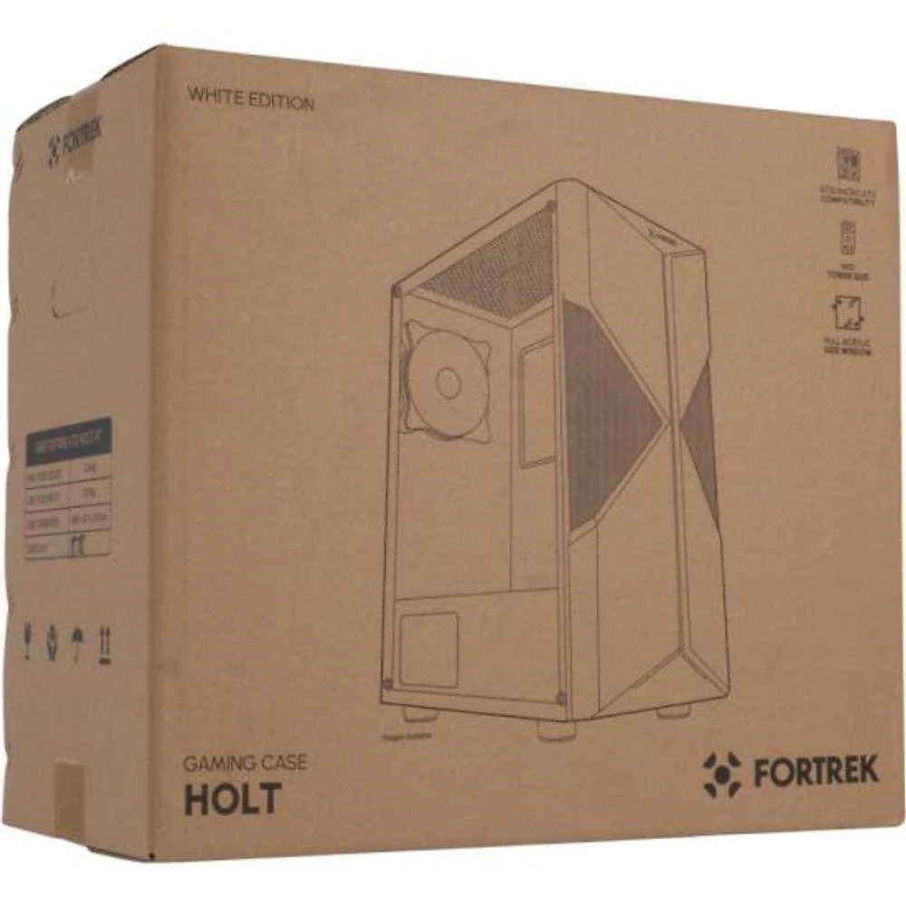 Gabinete Gamer Fortrek Holt Mid Tower Rgb Branco [f002]