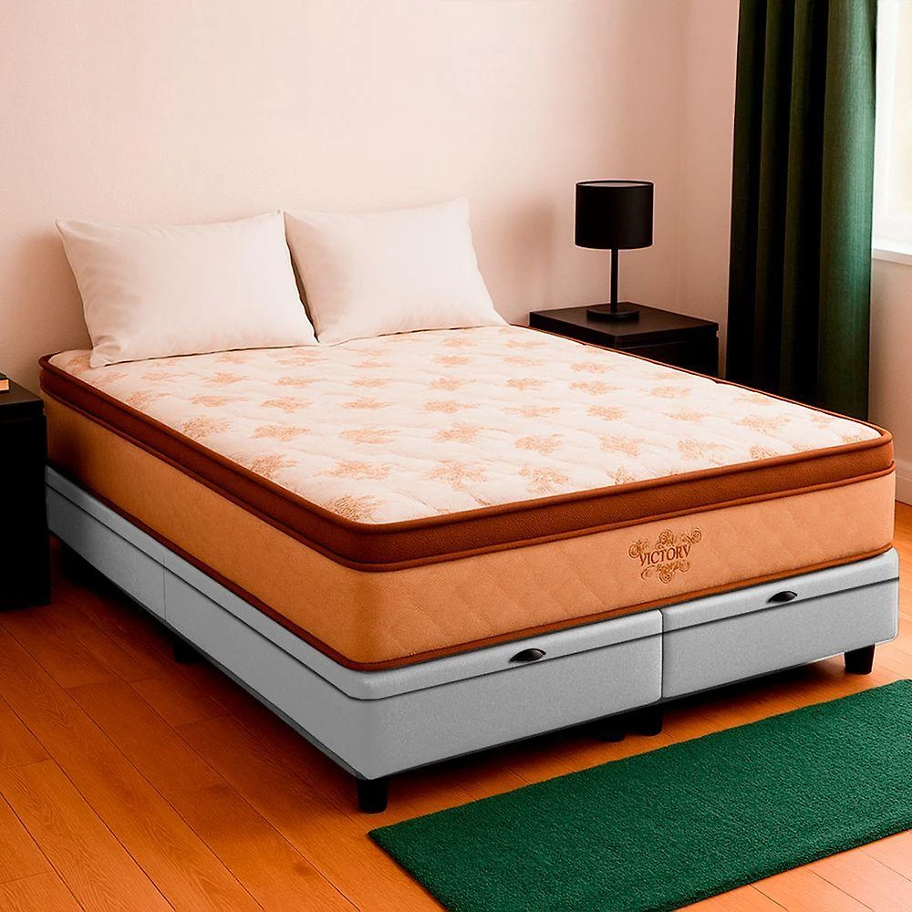 Cama Box Baú Queen E Colchão Victory Molas V-store Branco