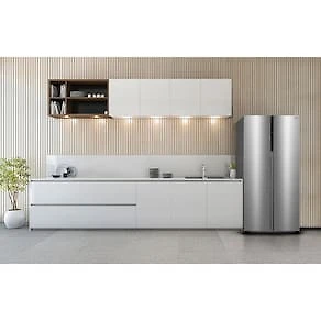 Geladeira Midea Side by Side MDR-S598FGA041 Frost Free com Painel Touch, Função Turbo e Conectividade Via App- Cor Inox Claro - 442 litros 110V