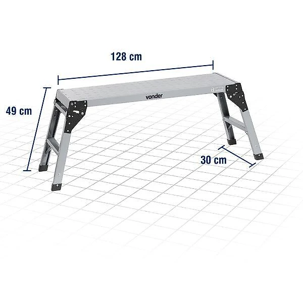 Plataforma metalica dobrável 150kg vonder