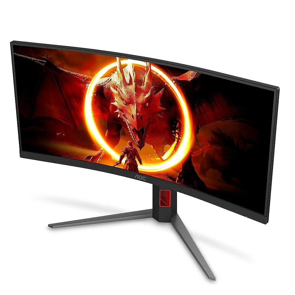 Monitor Gamer Curvo AOC Agon 34", Ultrawide, WQHD, 180Hz, 0.5ms, Fast VA, Adaptive-Sync, Altura Ajustável, Preto - U34G4C