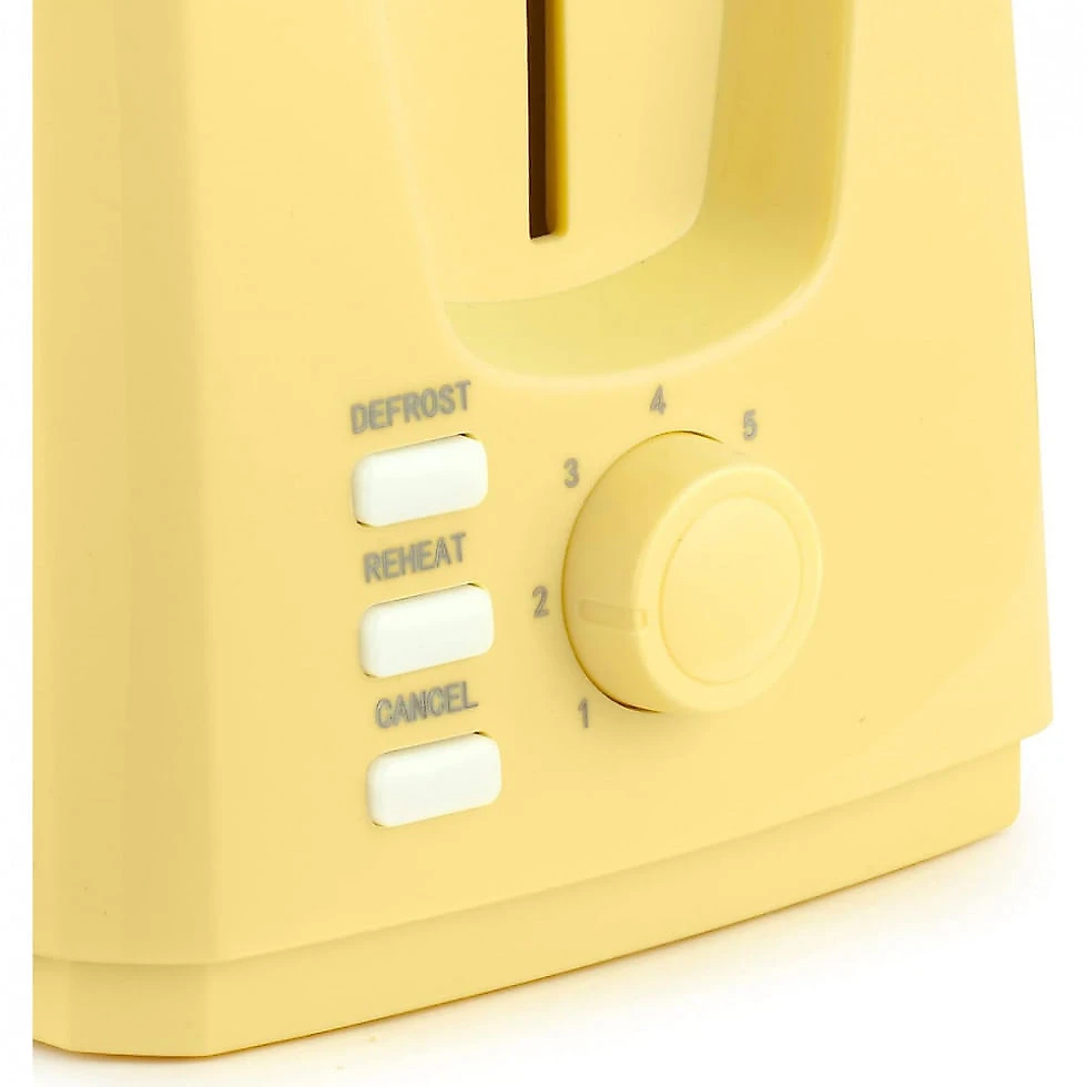 Torradeira Elétrica 2 Fatias com 7 Níveis de Tostagem de Aço Inoxidável, 110V 750W, Holstein Housewares, Amarela